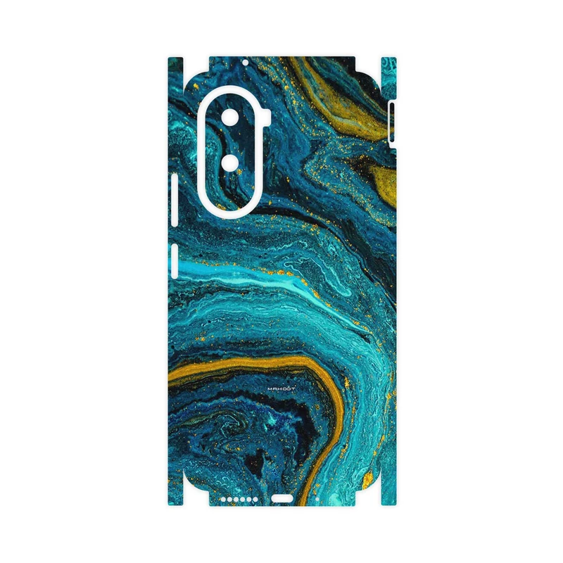 برچسب پوششی ماهوت مدل Turquoise marblewith golden streaks-FullSkin مناسب برای گوشی موبایل شیائومی Poco M7 4G