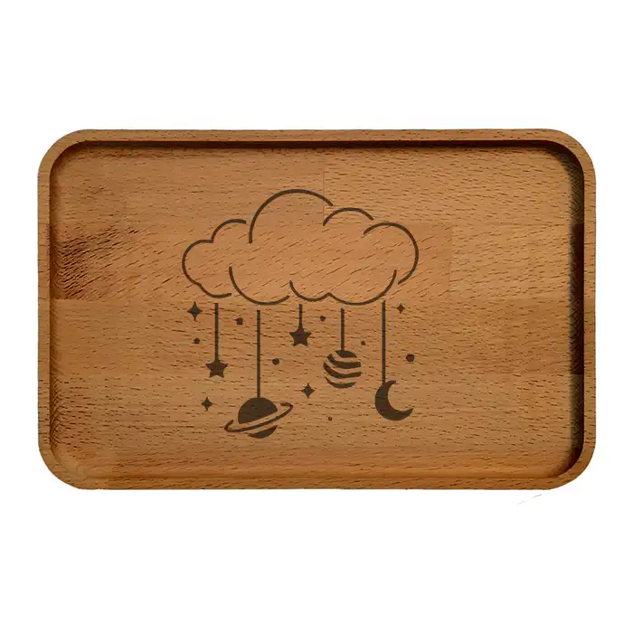 سینی چوبی طرح ابر کد 5