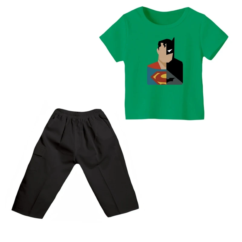 ست تی شرت و شلوارک پسرانه مدل بتمن کد ۲۶