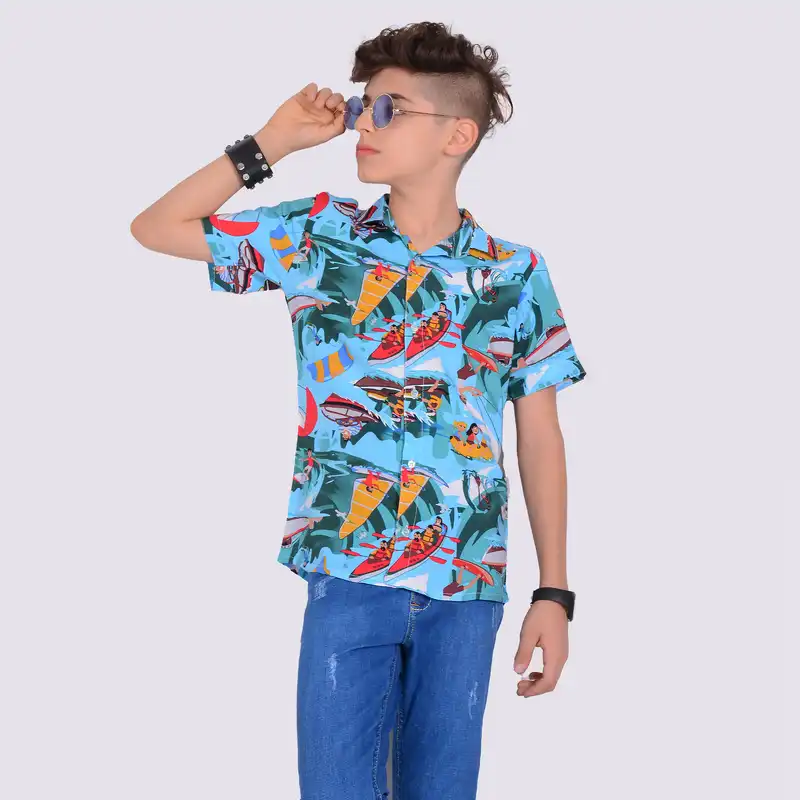 پیراهن پسرانه مدلا مدل هاوایی کد PMA summer