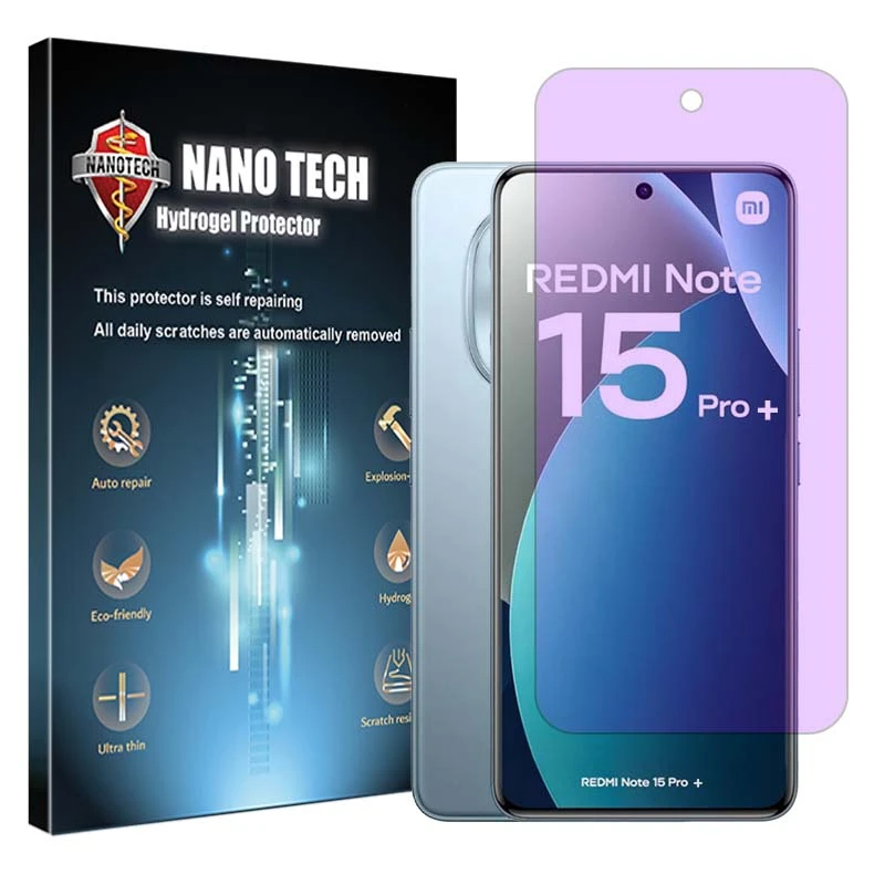 محافظ صفحه نمایش آنتی پرپل نانو تک مدل هیدروژلی مناسب برای گوشی موبایل شیائومی Redmi Note 15 Pro Plus