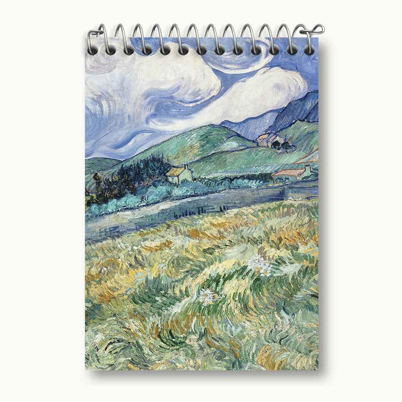 دفتر یادداشت 50 برگ خندالو مدل منظره کوه پشت بیمارستان ونسان ونگوگ (Van Gogh) کد 36796