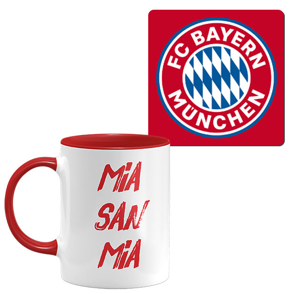 ماگ مدل بایرن مونیخ به همراه زیرلیوانی