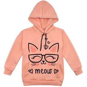 هودی دخترانه مدل گربه F15 رنگ گلبهی