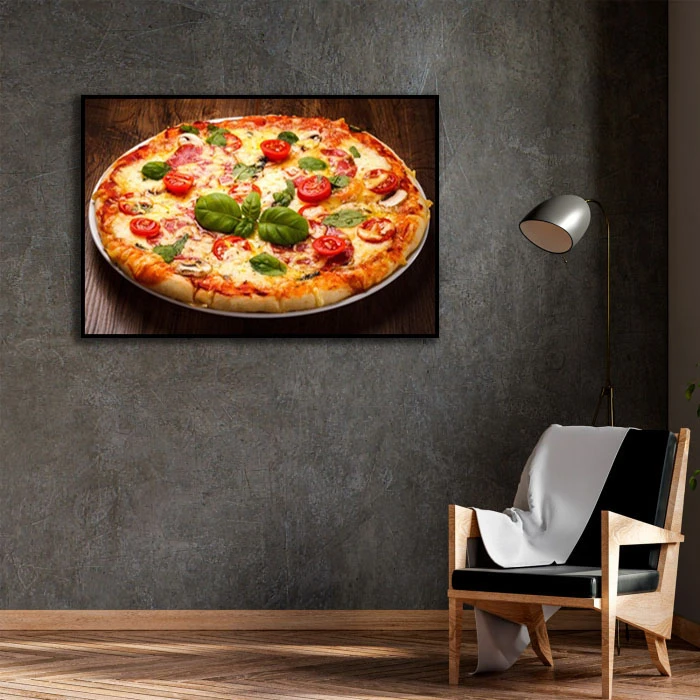 تابلو بکلیت طرح پیتزا مدل B-D2373 فریم مشکی