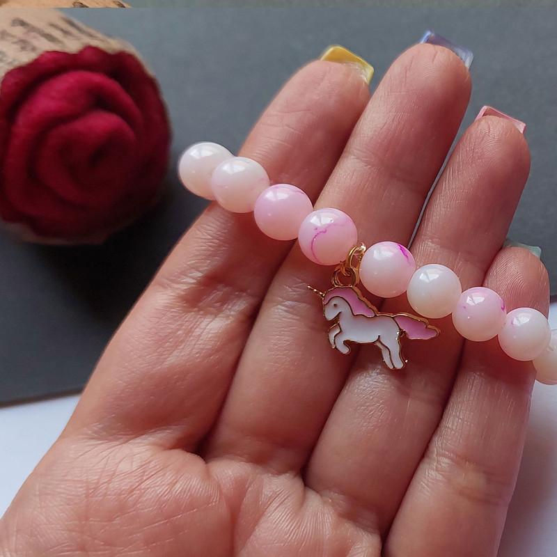 دستبند دخترانه مدل اسب تک شاخ کد HCK101