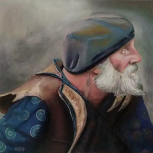 تابلو نقاشی رنگ روغن طرح دوره گرد کدekt_18