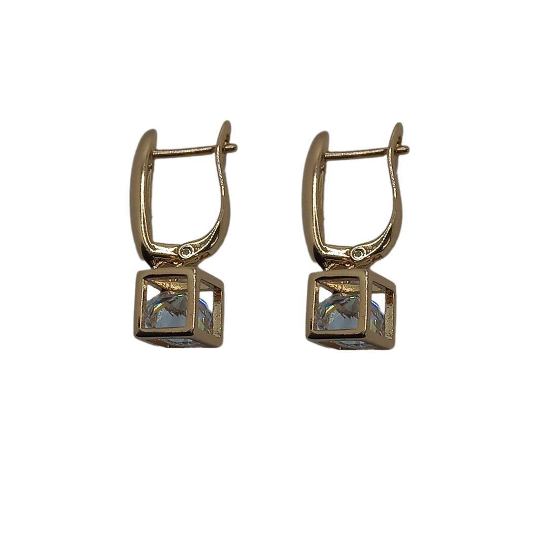 گوشواره زنانه ژوپینگ مدل مکعبی کد NN 017 -  - 1