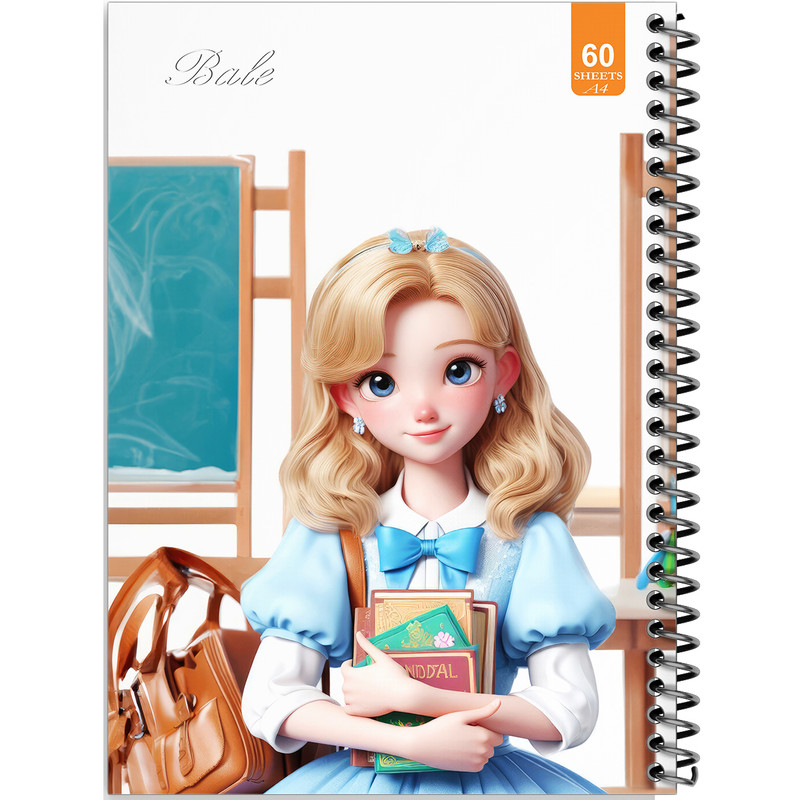 دفتر نقاشی 60 برگ انتشارات بله طرح فانتزی دخترانه کلاس درس کد A4-O553