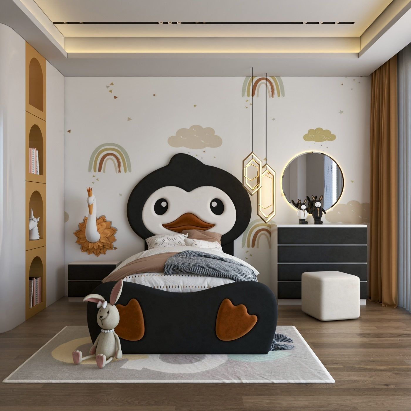 تخت خواب یک نفره مدل جوجه سایز 90×200 سانتی متر