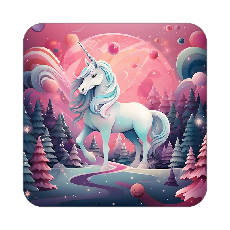 زیر لیوانی کاکتی طرح اسب تک شاخ و یونیکورن مدل mp31543