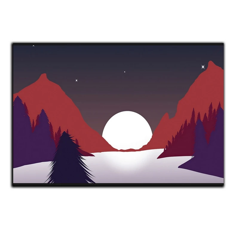 تابلو شاسی بکلیت طرح گرافیکی دریاچه و ماه مدل SH-S5439