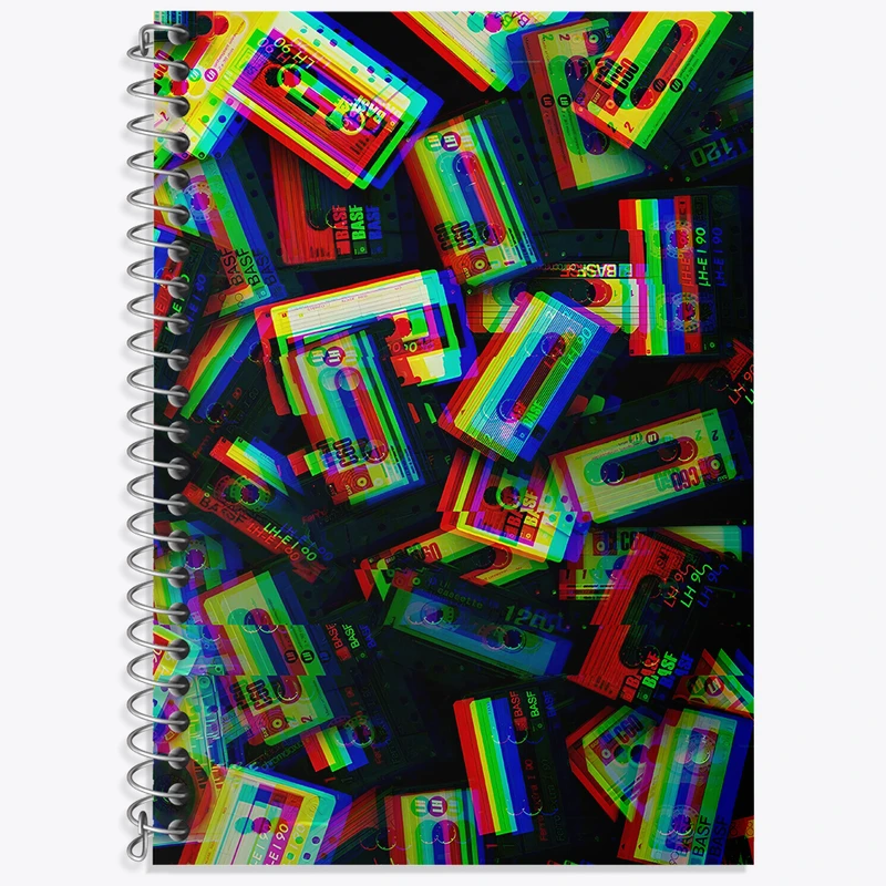 دفتر زبان 50 برگ خندالو مدل سه خط طرح نوار کاست کد N3640