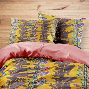 سرویس روتختی مدوپد طرح فرش قم آزادی از قفس پرنده‌ها مدل C-Ghom121 یک نفره 4 تکه