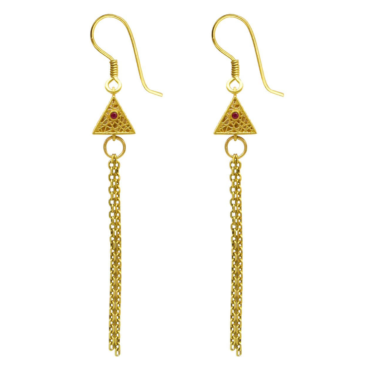 گوشواره طلا 18 عیار زنانه مانچو مدل efgs032