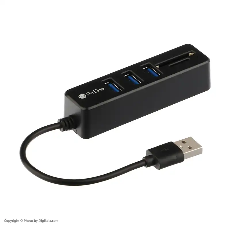 هاب 3 پورت USB و رم ریدر پرووان مدل PHU585