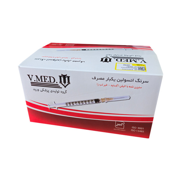 سرنگ انسولین وی مد مدل لوئر اسلیپ بسته 50 عددی