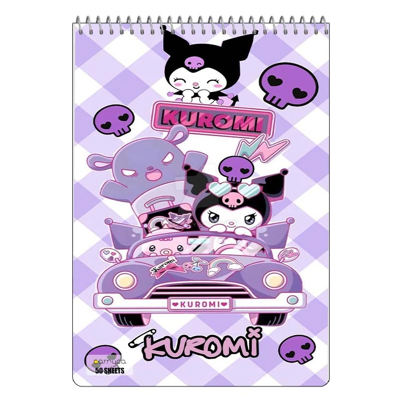 دفتر نقاشی 50 برگ سیمی کارنیکا طرح مای ملودی و کورومی My Melody & Kuromi کد 94660