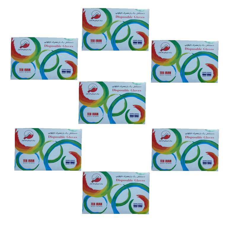 دستکش یکبار مصرف طب ایران مدل 001 بسته 100 عددی