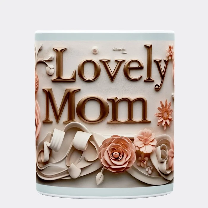 ماگ حس آمیزی طرح سه بعدی روز مادر مدل Lovely MOM کد 011