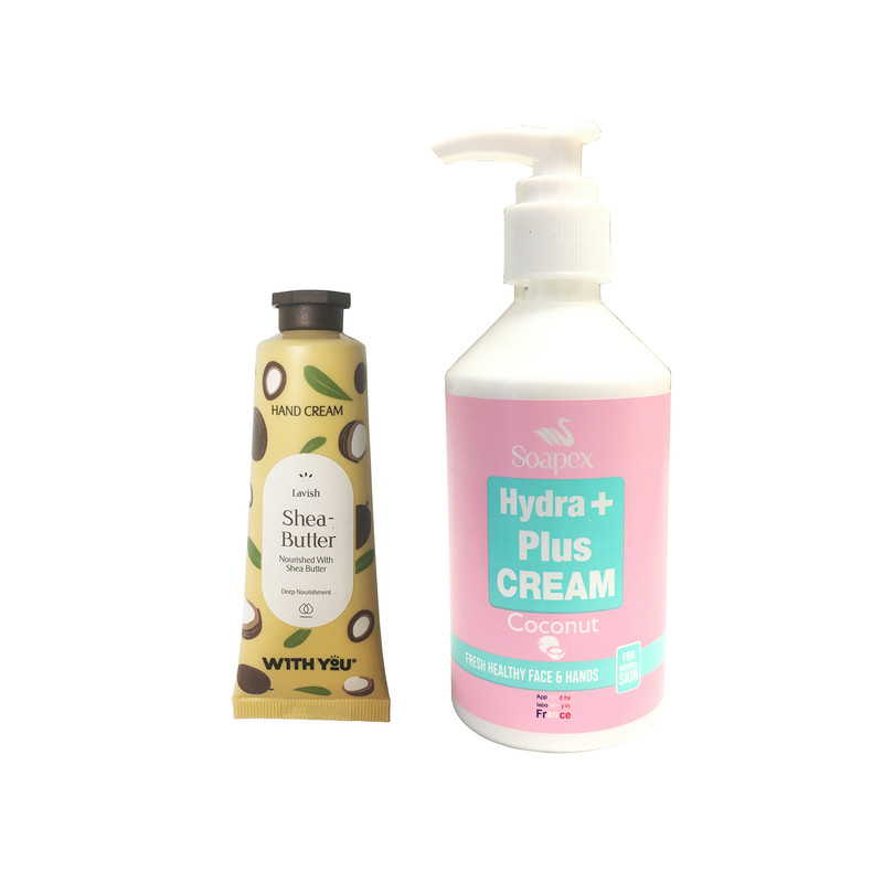 کرم آبرسان و مرطوب کننده سوپکس مدل Coconut حجم 250 میلی لیتر به همراه کرم مرطوب کننده ویت یو مدل Shea Butter حجم 50 میلی لیتر 