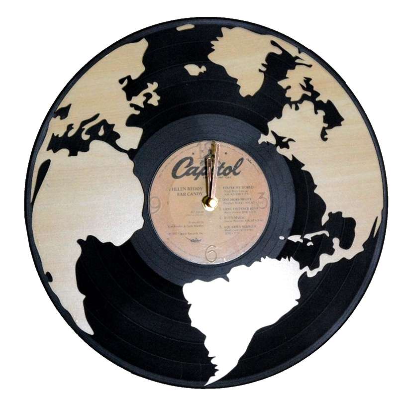 ساعت دیواری مدل صفحه گرامافونی طرح نقشه کد 01