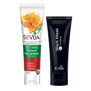  ماسک صورت سودا مدل ذغال فعال حجم 75 میلی لیتر به همراه ماسک صورت سودا مدل زرد چوبه حجم 100 میلی لیتر
