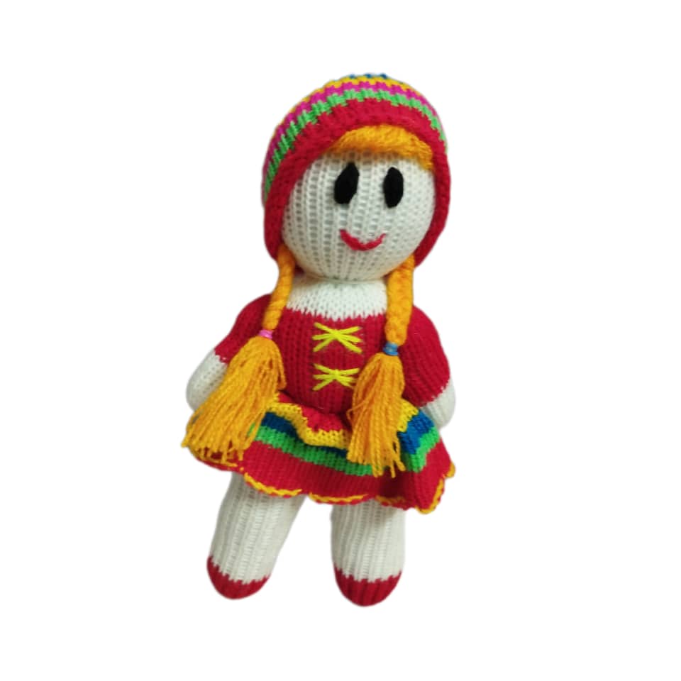عروسک بافتنی مدل گیسو رنگی 