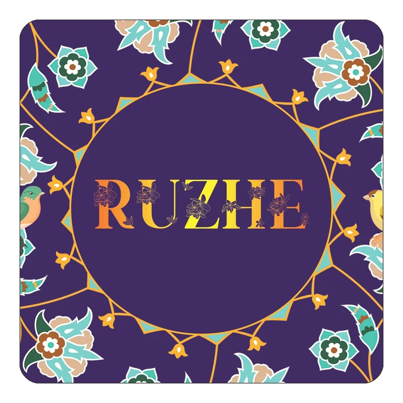 مگنت کاکتی طرح اسم روژه ruzhe مدل گل و بلبل کد mg17296
