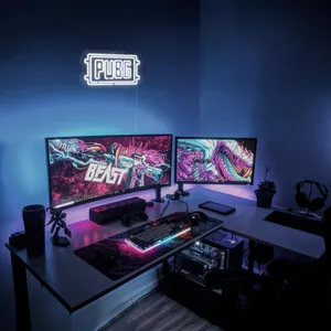 چراغ دیواری نئون دیزاین طرح Pubg-Logo_WHT