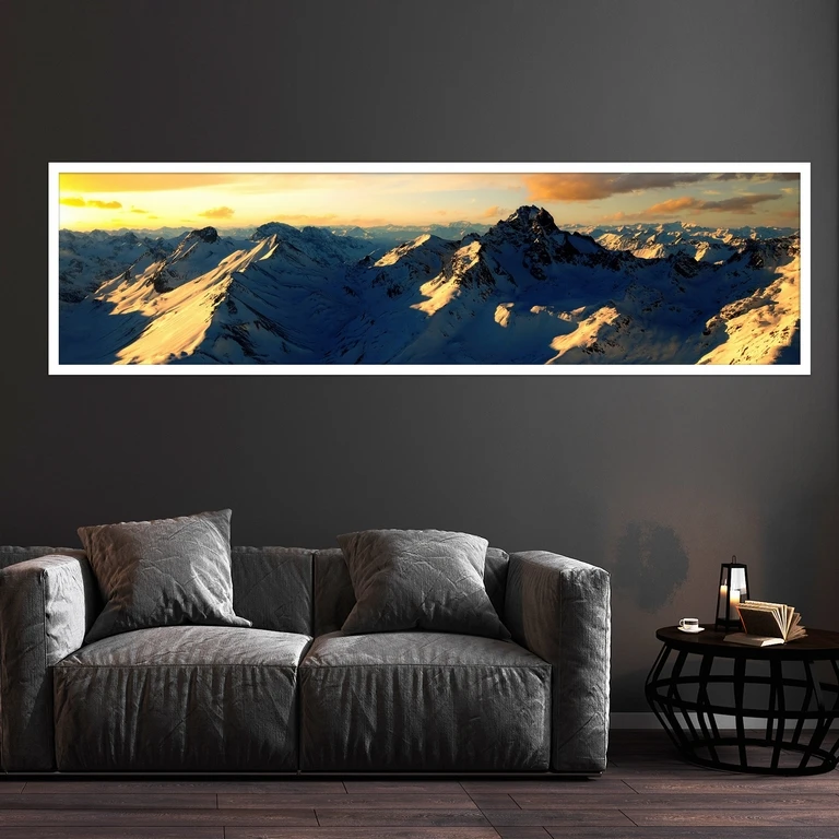 تابلو بکلیت طرح منظره طلوع خورشید و کوه مدل W-7754