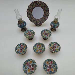 مجموعه ظروف هفت سین 10 پارچه مدل میناکاری کد HS-010