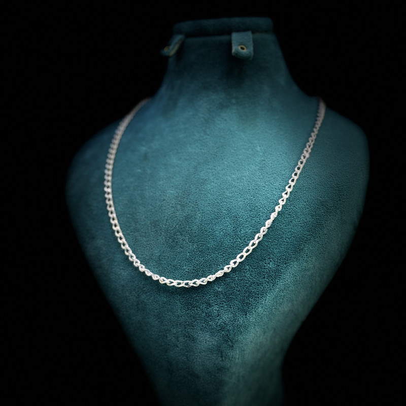 زنجیر نقره مردانه مدل کارتیه پیچ 402-41