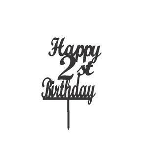 تاپر کیک طرح عدد 2 مدل happy birthday