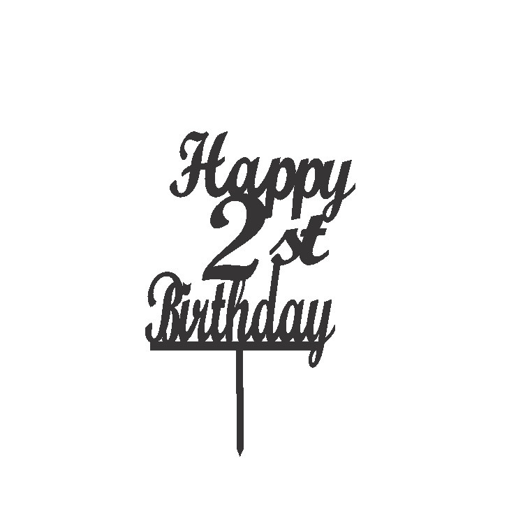 تاپر کیک طرح عدد 2 مدل happy birthday