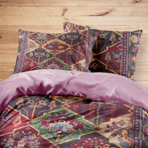 سرویس روتختی مدوپد طرح قالیچه بیجار مدرن خشتی مدل C-bijar-M31 یک نفره 4 تکه