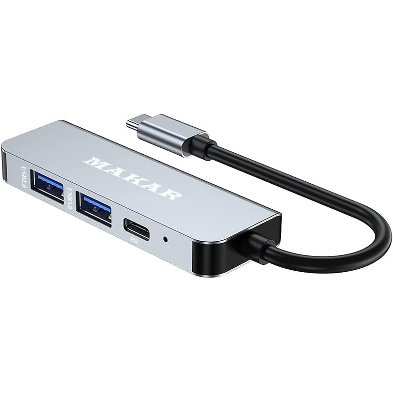 هاب ۴ پورت و مبدل USB-C به HDMI ماکار مدل MK-S-HDMI