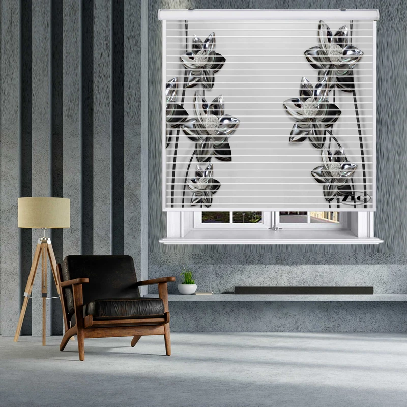 پرده زبرا زیو مدل سیلوئت 3D1490 سایز 150x150 سانتی متر