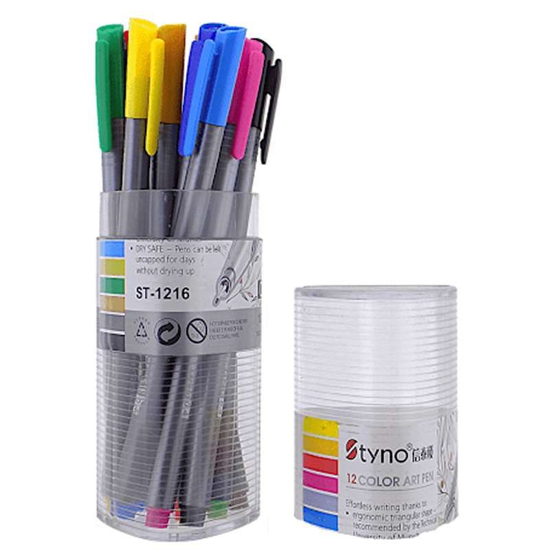 روان نویس نوک نمدی مدل استاینو مجموعه 12 عددی