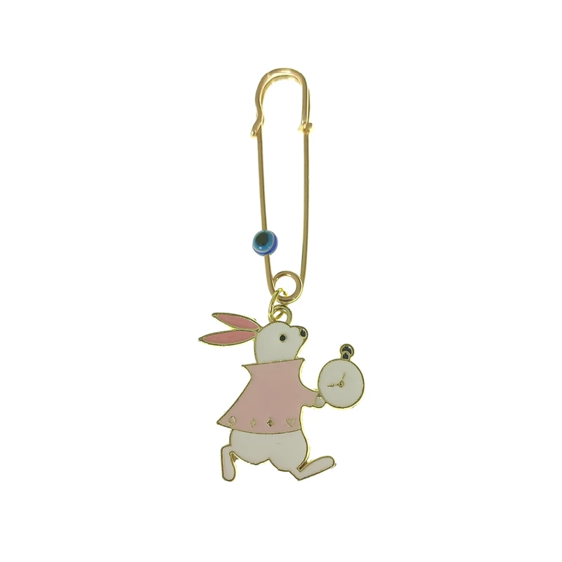 سنجاق سینه دخترانه لیمونار گالری مدل خرگوش و ساعت