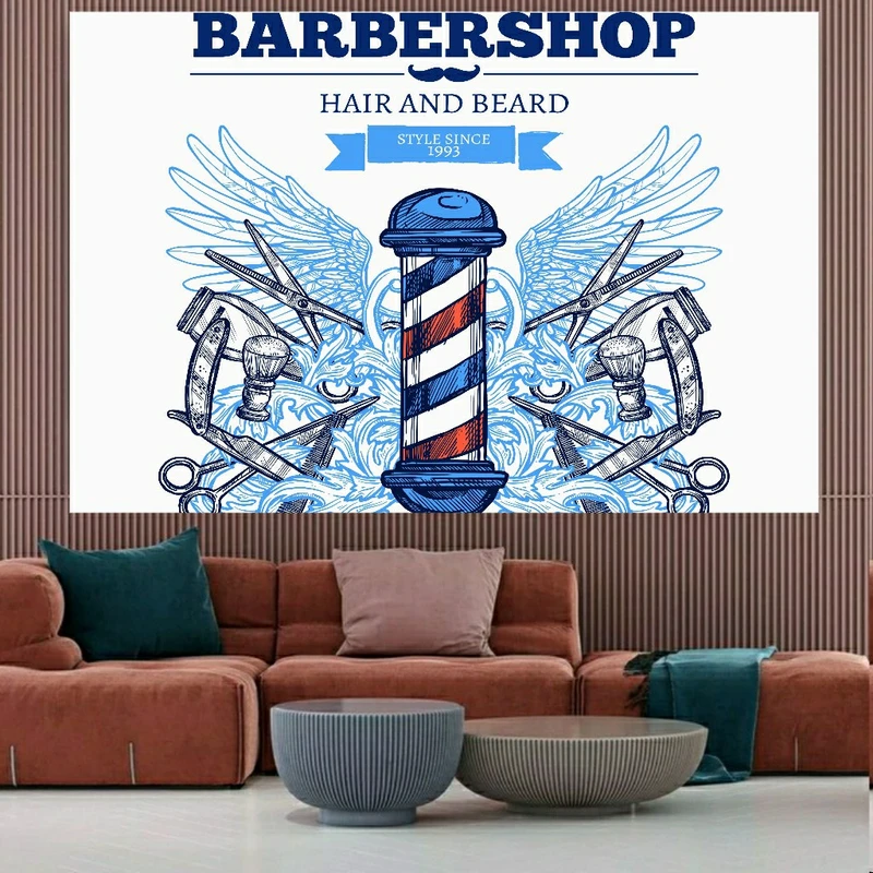 پوستر طرح آرایشگاه مردانه مدل HM1738