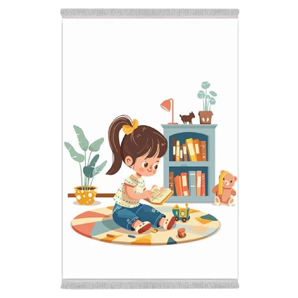 فرش پارچه‌ای دفه مدل فرشینه طرح فانتزی کد 8196