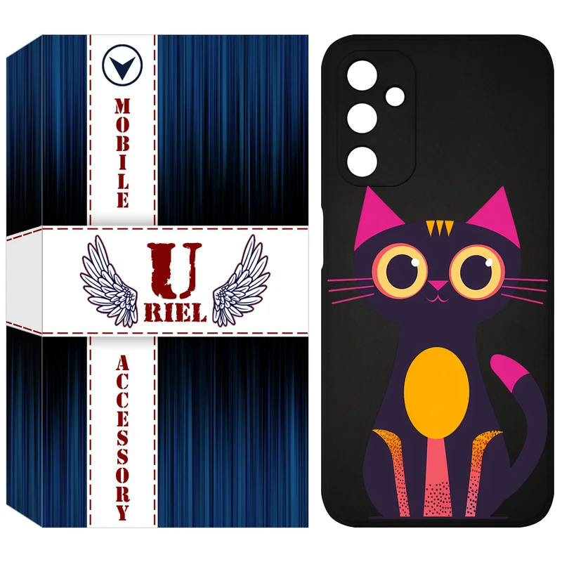 کاور یوریل قاب مدل KSH کد 46 طرح گربه مناسب برای گوشی موبایل سامسونگ Galaxy M14