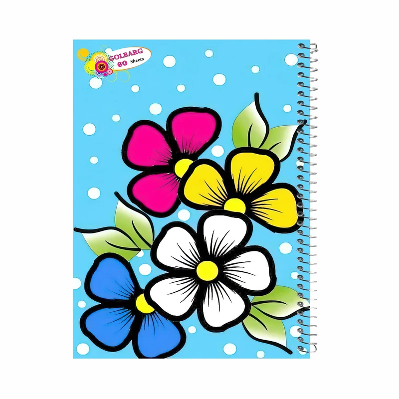 دفتر مشق 60 برگ گلبرگ طرح گل کد 602014