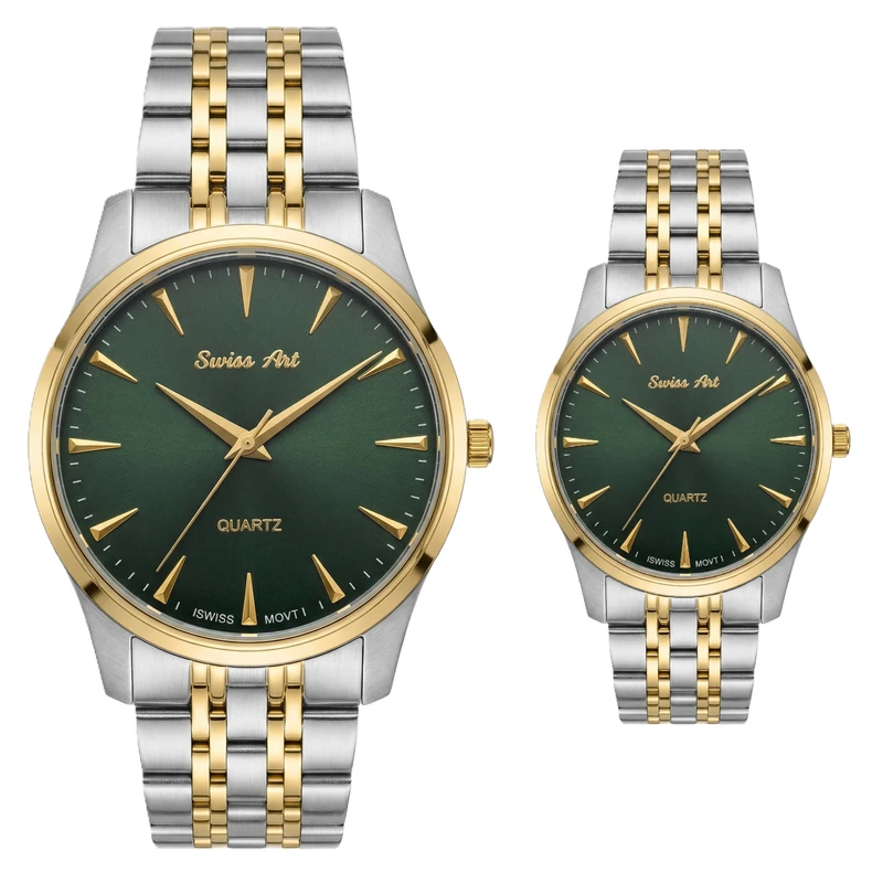 ست ساعت مچی عقربه‌ای کوارتز زنانه و مردانه سوئیس آرت مدل ANT172-173SG1507