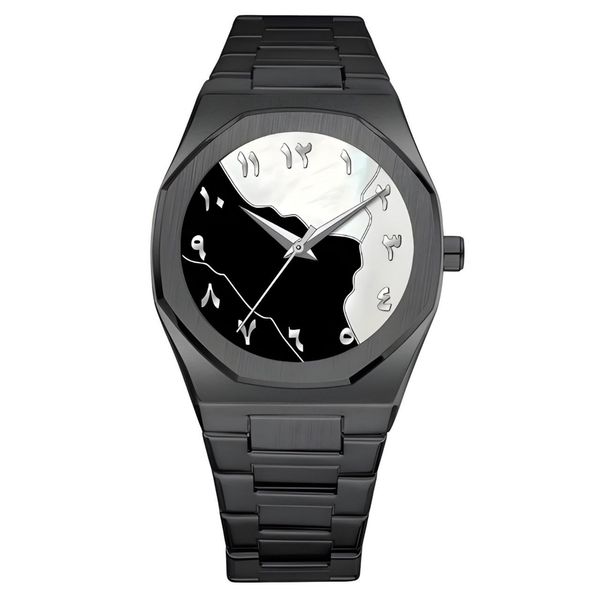 ساعت مچی عقربه‌ای کوارتز مردانه مدل صفحه طرح سنگ بند فلزی کد 001