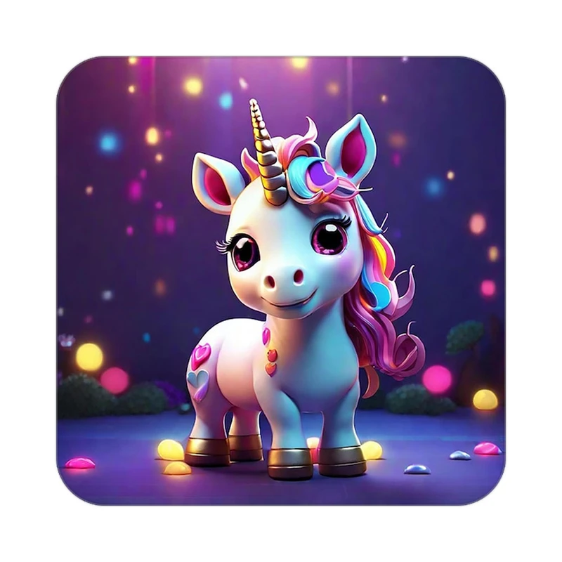 زیر لیوانی کاکتی طرح اسب تک شاخ و یونیکورن مدل mp30860