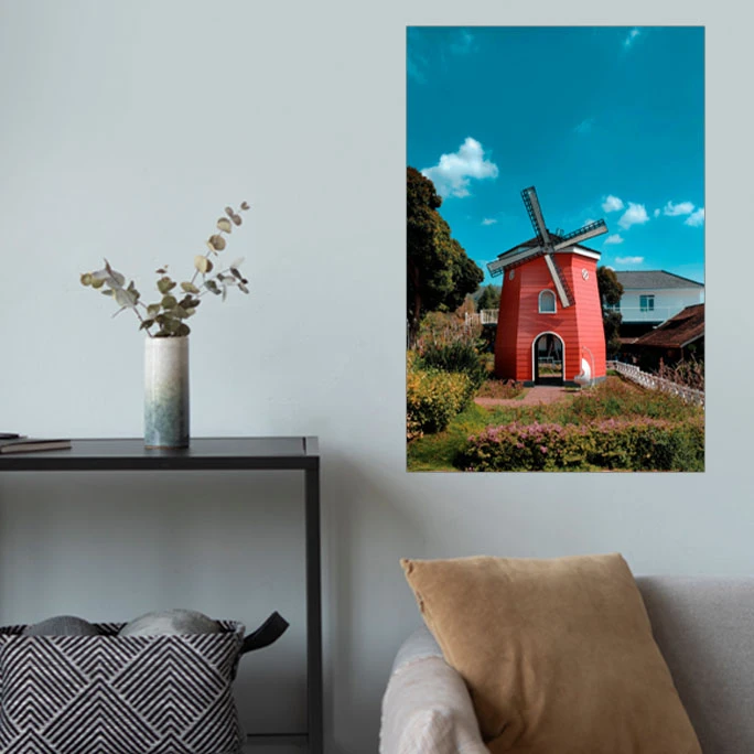 پوستر گوفی مدل مزرعه و آسیاب نوستالژی طبیعت و گردشگری Travel Watermill and Farm 4k Poster کد PINK32