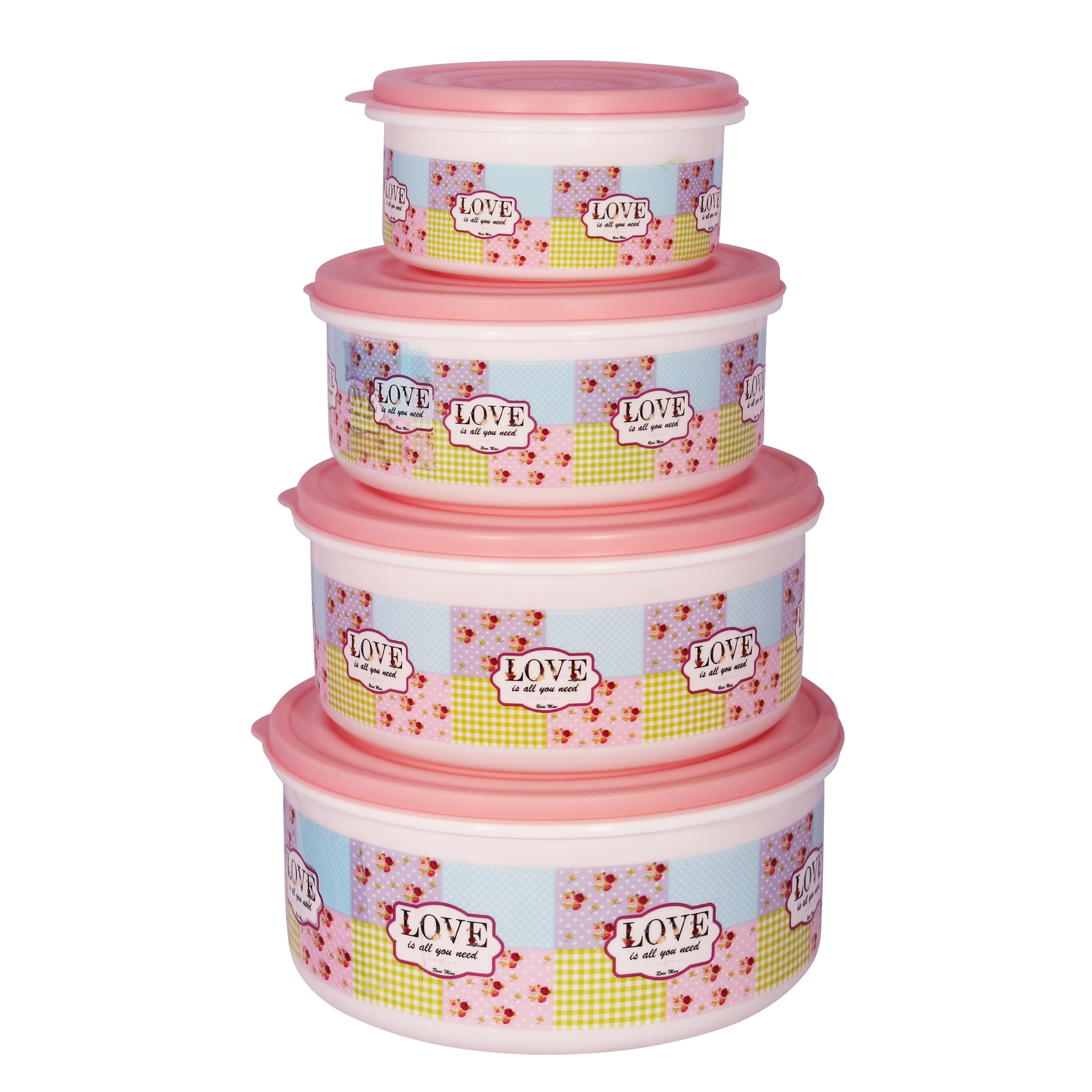ظرف نگهدارنده مدل love مجموعه 4 عددی