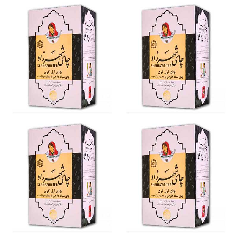 چای سیاه خارجی سیلان شکسته ارل گری با طعم برگاموت شهرزاد - 400 گرم بسته 4 عددی